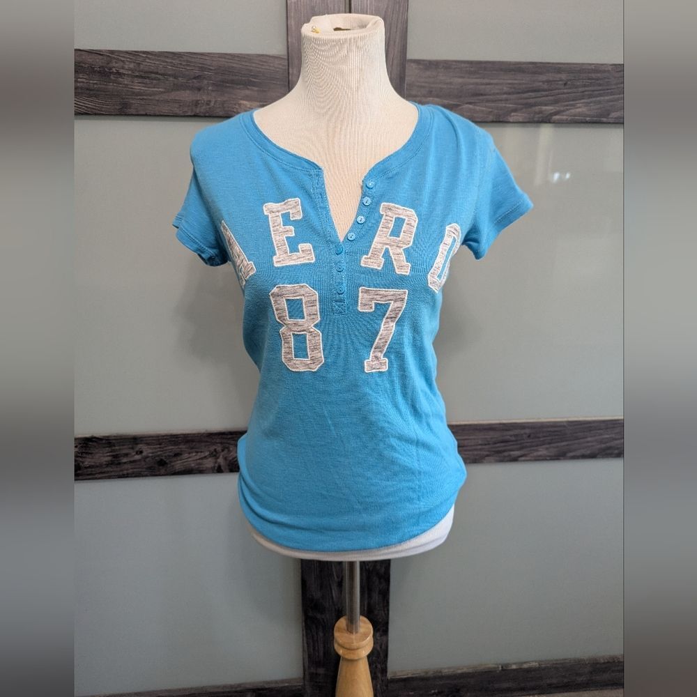 2/30 Y2K Aeropostale Embroidered Logo Tee Shirt - Picture 1 of 7